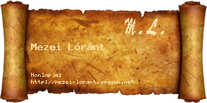 Mezei Lóránt névjegykártya